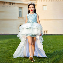 Princess Maryasha Princess Dress Girl Puffy Yarn Foreign Embroidered Mesh Skirt Host Catwalk Performance Childrens Dress Skirt