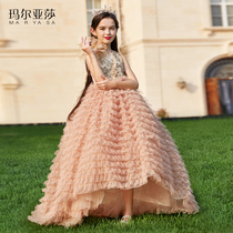 Princess Maryasha Princess Dress Girl Puffy Yarn Foreign Embroidered Mesh Skirt Host Catwalk Performance Little Girl Dress