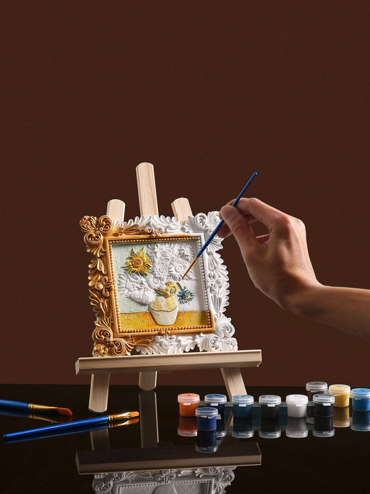 Digital oil painting diy hand filled oil painting Van Gogh three-dimensional relief painting coloring small size living room decoration painting