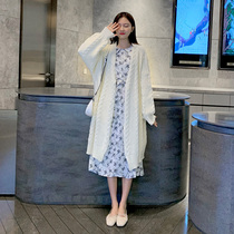 Pregnant Woman Spring Clothing Dress Dress 2021 Early Spring Fashion Suit Spring Autumn Money online Red Ocean Gas minus age for two sets of damp