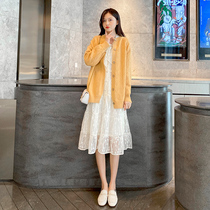 Pregnant Woman Spring Clothing Dress Dress 2022 Early Spring Fashion Suit Nets Red Ocean Air And Age Hot Mothers Out Breastfeeding Two Sets