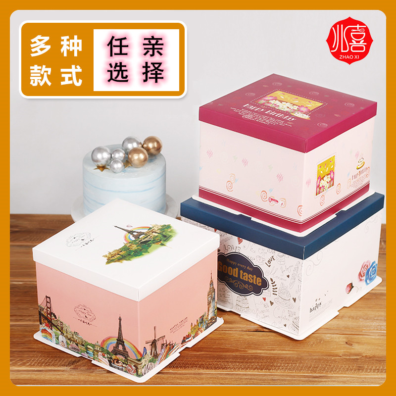 Thickened 6 Inch 8 Inch 10 Inch Birthday Cake Box Baking Cream Refreshments West Point Box Hand Cake Packaging Box