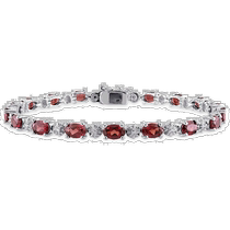 mimi max9 7 8 CT TGW Garnet and Diamond Bracelet in Sterli