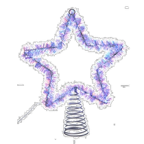 kurts adlerKurt Adler 12 Tinsel Star Tree Top with Flashing LED - White