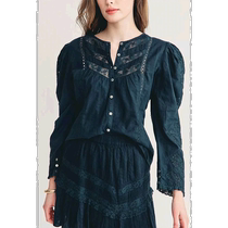 loveshackfancyBroadway Blouse In Black-black (American Ole)