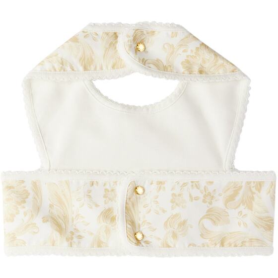 香港直邮潮奢 Versace 范思哲 女童 白色 Medusa 婴儿连身裤 & 围