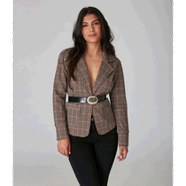lola jeansGia-JGH knitted blazer - jacquard plaid (American outlet) straight hair