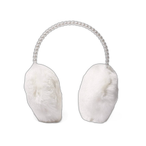 lele sadoughi ivory faux fur pearl earmuffs - ivory (US outlet) straight
