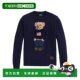 1 hour refundable, US direct mail Polo Ralph Lauren women's cotton and linen crew neck bear pattern sweater