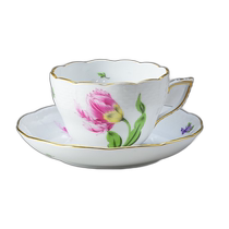 Japan direct mail Helene tea cup and saucer Kitty Western food tableware 200ml hand-painted dual-use cup tea and coffee 730000