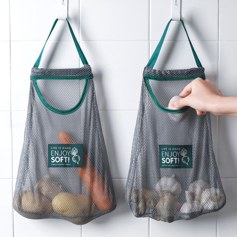 Type Of Hanging Fruit Bag Garlic Head Pocket Mesh Bag Kitchen Fruits And Fruits Handbag Onion Ginger Multifunction Cashier Bag