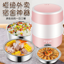 Hemispherical heating lunch box plug-in office worker hot meal artifact cooking can plug-in heat preservation with rice multi-function electric heating