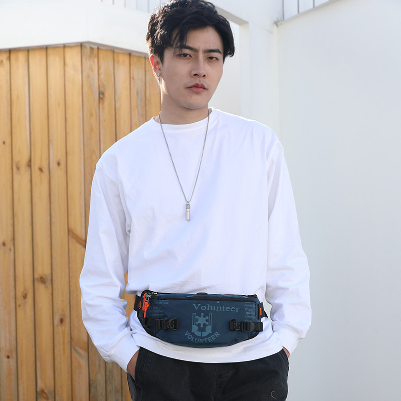Trendy men's waist bag running mobile phone bag ins street small backpack sports cross-body bag summer casual shoulder bag