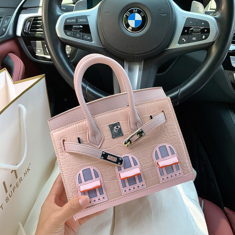 Genuine Leather Birkin Bag for Women 2026 New Crocodile Pattern Color-Blocking Small House Bag High-End Handbag Shoulder Crossbody Bag for Women Genuine Leather Birkin Bag for Women 2026 New Crocodile Pattern Color-Blocking Small House Bag High-End Handbag Shoulder Crossbody Bag for Women