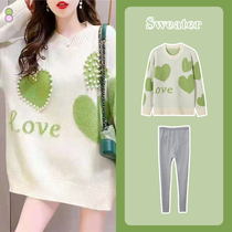 Pregnant women autumn set fashion 2021 New out autumn winter Net red coat pregnant women sweater spring and autumn women