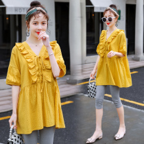 Pregnant Women summer clothes 2020 new fashion set loose size summer short sleeve t-shirt dress tide