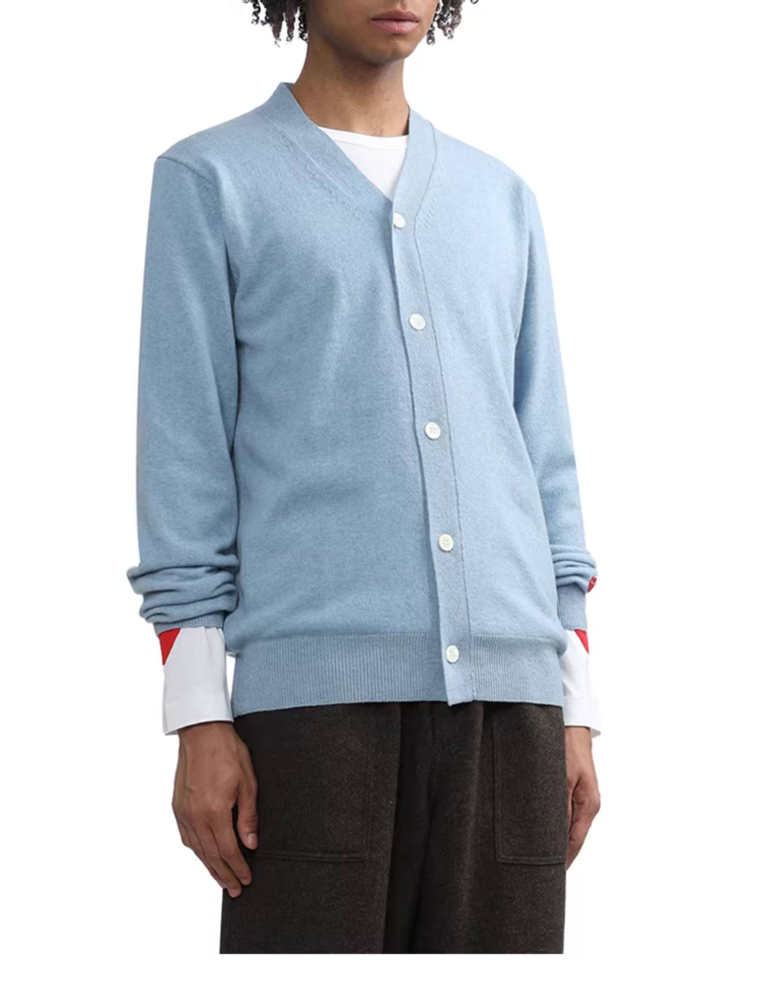 IT CDG PLAY COMME des GARCONСычуань кубо Затянувшись мужской вязание кардиган простой шерсть Рубашка i.t 