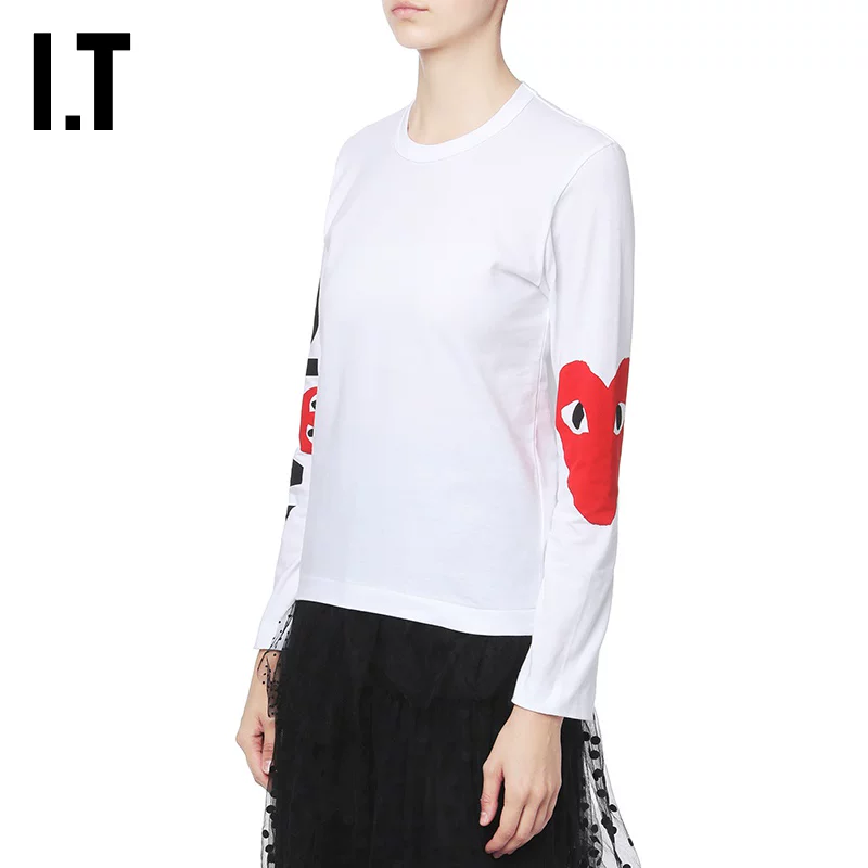 IT CDG PLAY COMME des GARÇONS Rei Kawakubo женская футболка с длинным рукавом с принтом любви в тренде