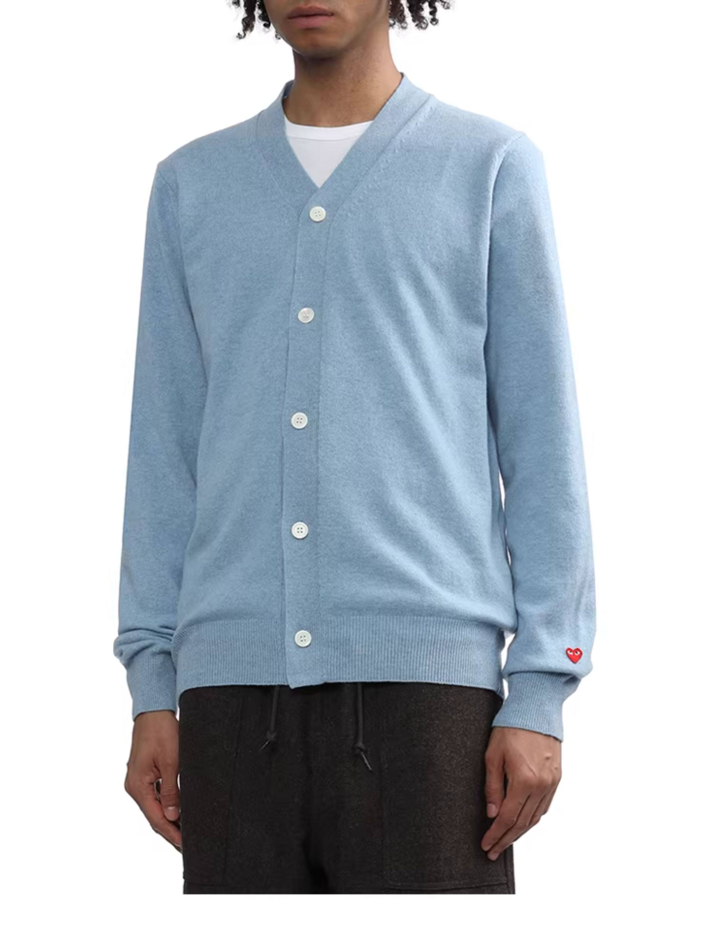 IT CDG PLAY COMME des GARCONСычуань кубо Затянувшись мужской вязание кардиган простой шерсть Рубашка i.t 