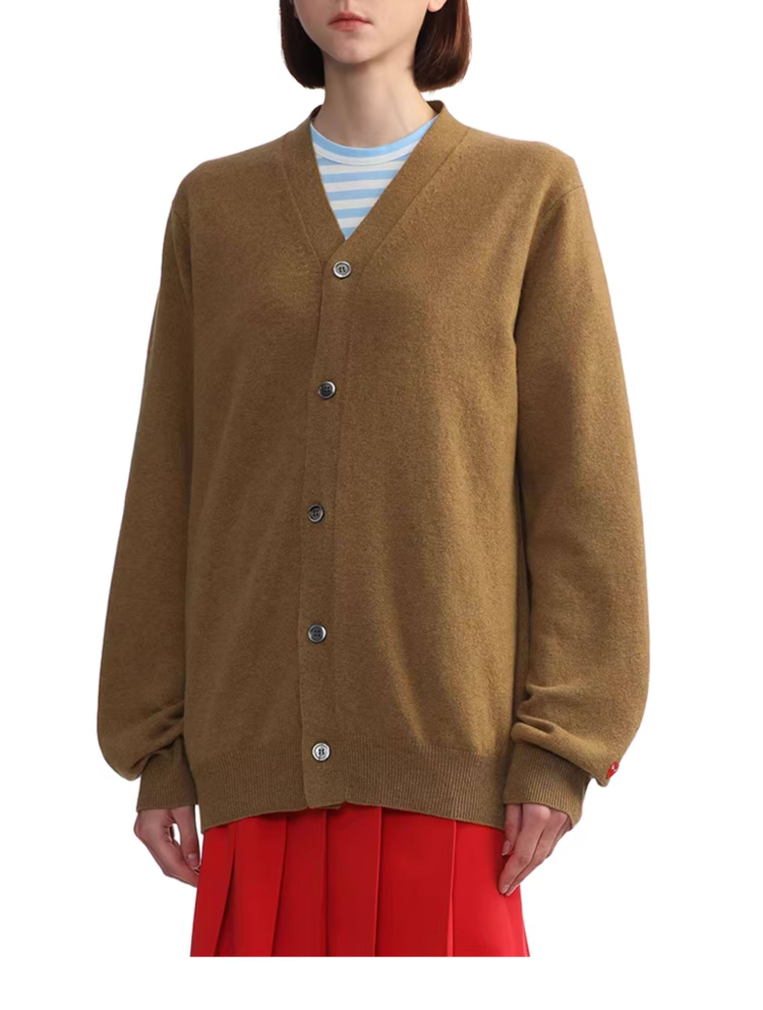 IT CDG PLAY COMME des GARCONСычуань кубо Затянувшись мужской вязание кардиган простой шерсть Рубашка i.t 
