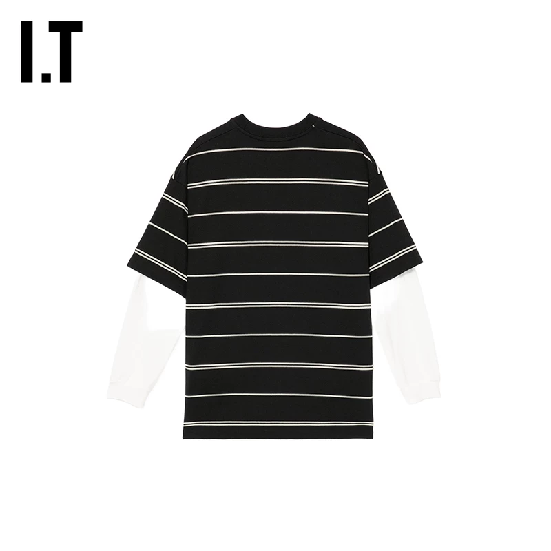 IT CDG COMME des GARCONS HOMME мужская фейковая двухдетная полосатая длинно-рукавная футболка с энергетическим городским стилем