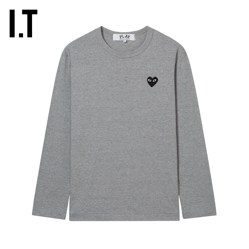 It Cdg Play Comme Des Garcons Rei Kawakubo Couple's Long-Sleeved T-Shirt with Heart Stitching