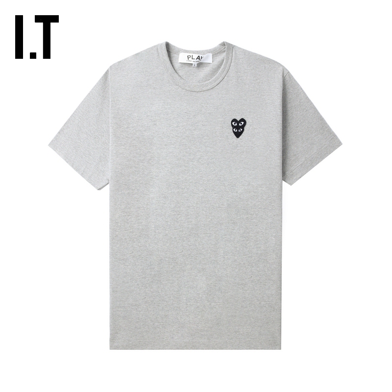 It Cdg Play Comme Des Garcons Rei Kawakubo Couple's Love Logo Embroidered Short-Sleeved T-Shirt