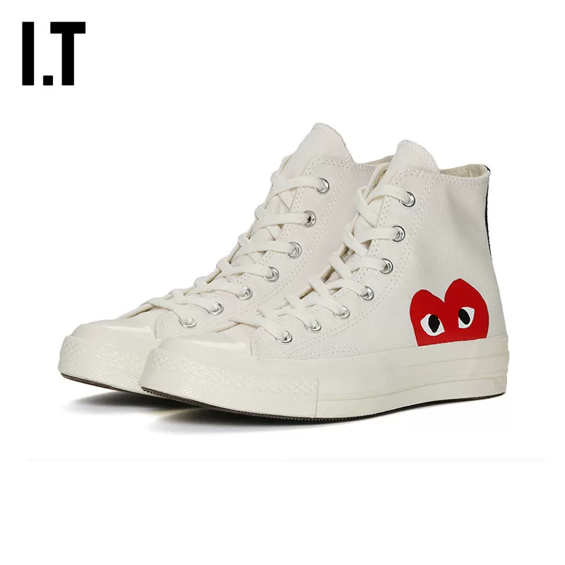 IT CDG PLAY COMME des GARÇONS Rei Kawakubo Пара Любовь Высокие кеды на канвасе