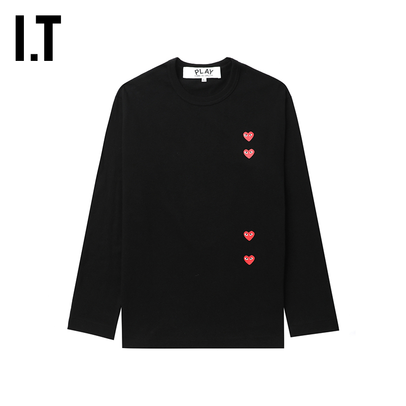 It Cdg Play Comme Des Garcons Rei Kawakubo Couple's Basic Round-Neck Long-Sleeve T-Shirt
