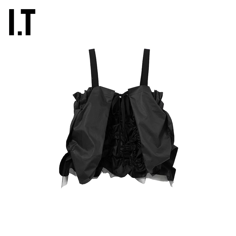 IT CDG трикот COMME des GARCONS женский топ с бретелькой назад 3D рюши боди