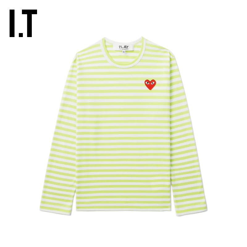 IT CDG PLAY COMME des GARCONS Kawakubo Rei пара в полоску с длинным рукавом футболка освежающая и модная