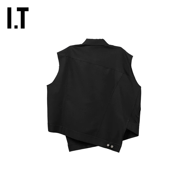 IT CDG COMME des GARCONS HOMME BLACK Стиль пары Диагонально-подкладочная свободная жилетка