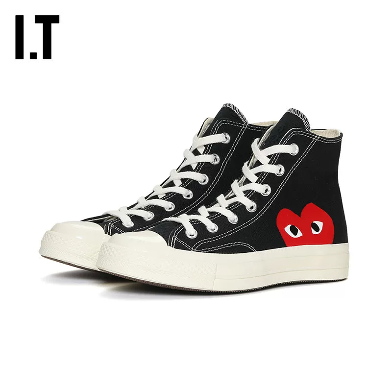 IT CDG PLAY COMME des GARÇONS Rei Kawakubo Пара Любовь Высокие кеды на канвасе