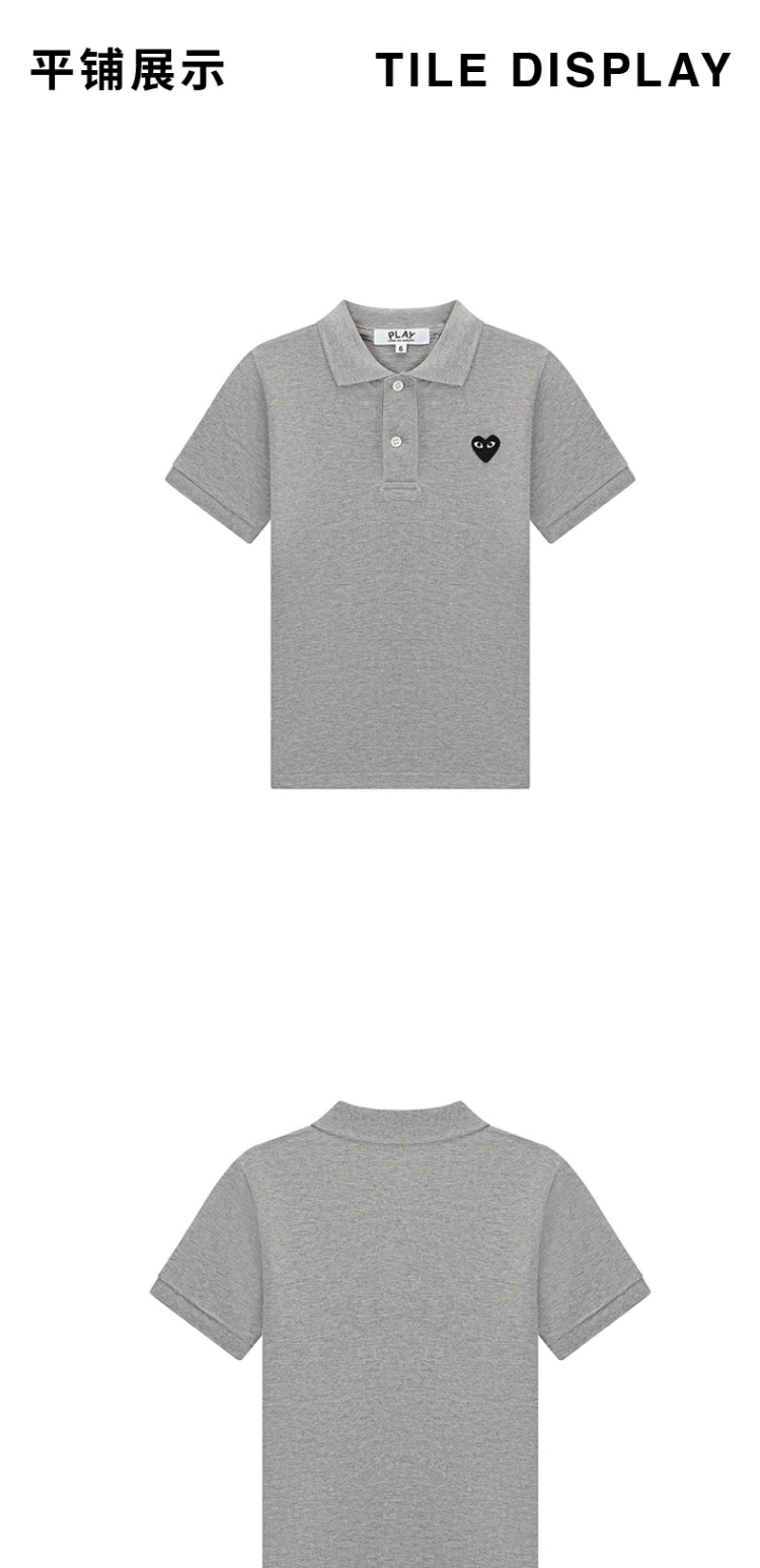 Рубашки поло it cdg play comme des garçons川久保玲童装polo衫休闲爱心缝饰 I.t