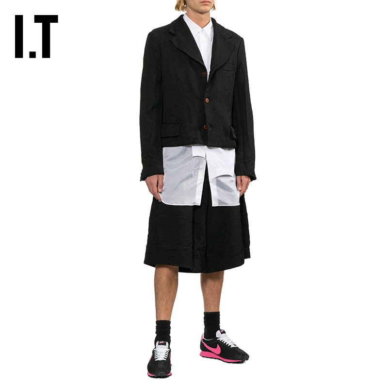 IT CDG COMME des GARCONS HOMME PLUS Мужская короткий костюм поджак новый стиль