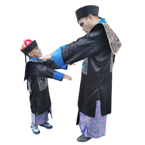 Хэллоуин для взрослых мужской костюм Цин Династия Официальная униформа зомби -родительская одежда для мальчика ужасов фильм о зомби платье