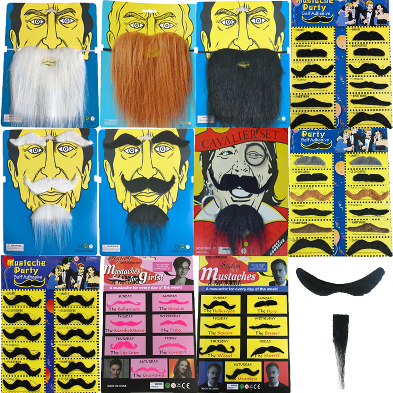 Funny fake beard grandpa show live performance simulation fake beard white beard moustache makeup props