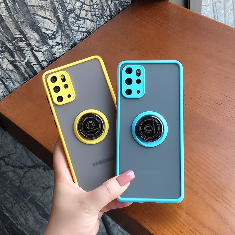 Samsung s21ultra mobile phone protective shell frosted skin sensation note20ultra Soft shell on-board phone holder Applicable note10 minimalist transparent s10 lovers s10p