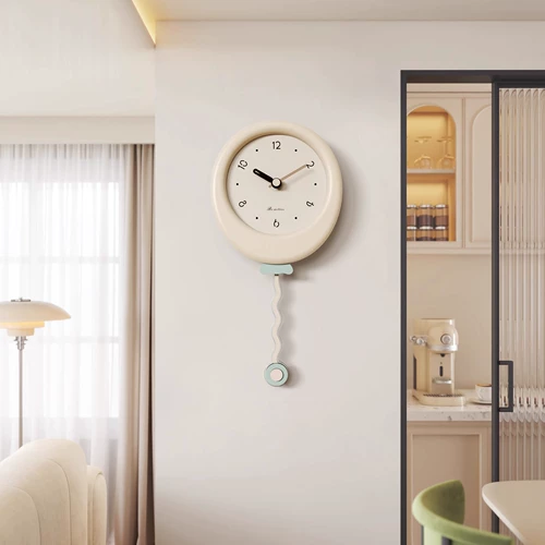 Кремовые современные креативные настенные часы, популярно в интернете, французский стиль, простой и элегантный дизайн