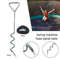 1 Set of Camping Trampoline Fixed Spiral Nail Outdoor Tent