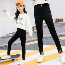 Girls jeans big children foreign-quality high-ball bottoming trousers spring and autumn childrens magic pants pencil pants