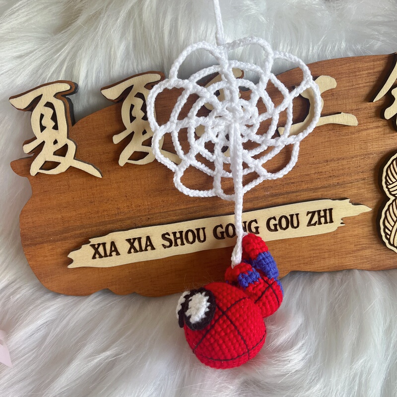 [Finished Product] Handmade Crocheted Spider-Man Marvel Best Friend Phone Bag Keychain Pendant for Children
