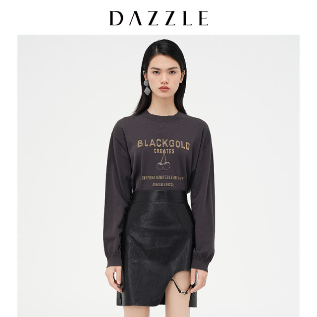 DAZZLE Disu Ole ຕົວອັກສອນສີຂາວ embroidered jacquard ບາງ sweater ສໍາລັບແມ່ຍິງ 2D4E4361B