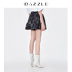 DAZZLE Disu Ole Summer High Waist Glossy Sports Wide Leg Pants Casual Shorts Women