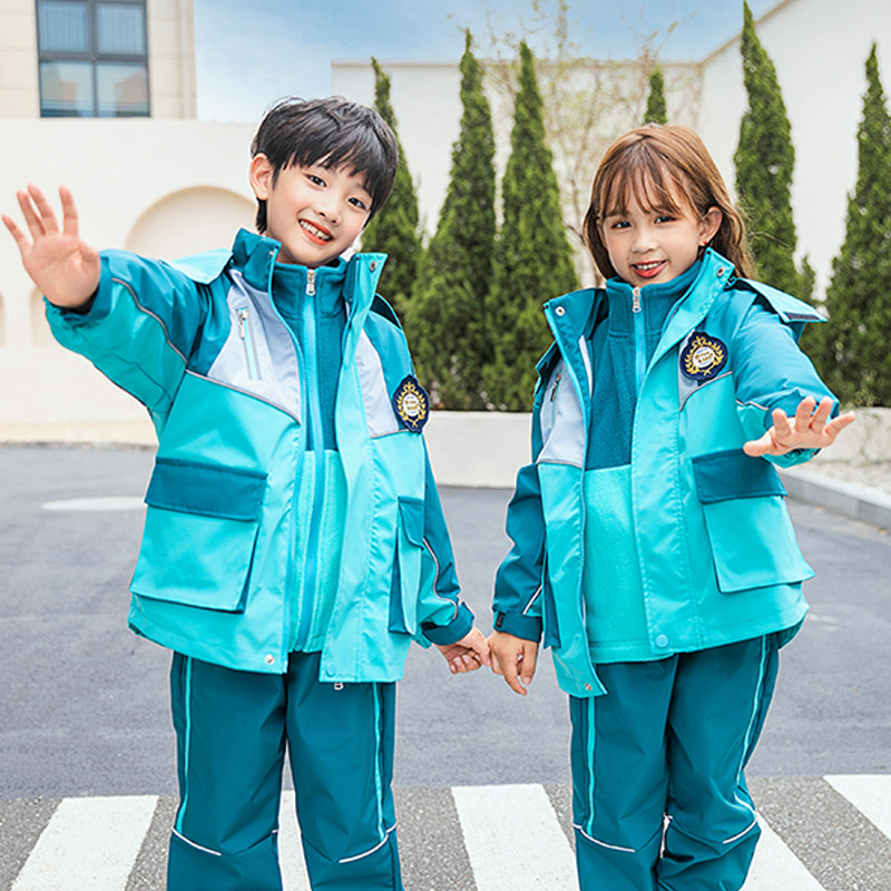 Primary school children's school uniforms submachine clothing autumn and winter kindergarten garden clothes Spring and autumn children's sports class clothes winter plus suede tailor-made