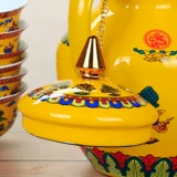 Восемь Jijinxiang Gae Pot Emamel Эмалевая Эмале из Изумрудная восемь сокровищ Буддийский храм тибетский национальный
