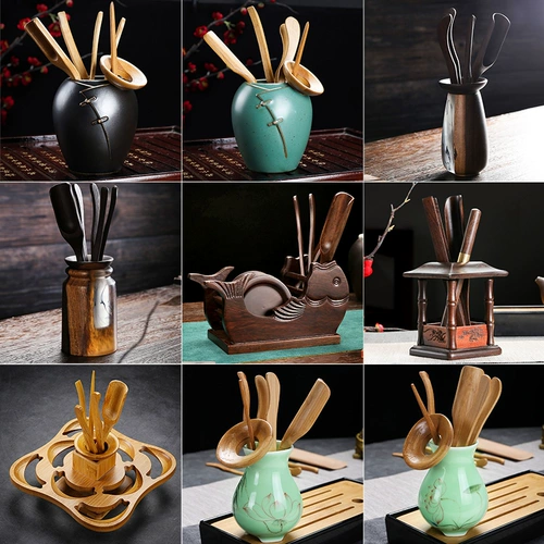 Комплект, система хранения из сандалового дерева, чайный сервиз с аксессуарами из натурального дерева