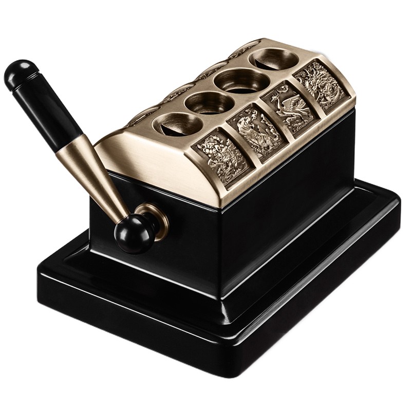 Cigarking cigar cutter cigar cut bronze eight beast 4 holes V type cigar knife exquisite desktop limit 999