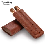 Сигарная сигарная установка Портативная переносная страусильная кожа увлажняет сигарная сигара с кожей гладкой