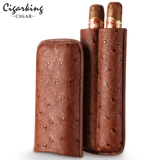 Сигарная сигарная установка Портативная переносная страусильная кожа увлажняет сигарная сигара с кожей гладкой